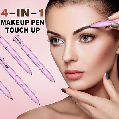 Lápiz 4 En 1 Para Maquillaje: Delineador de Ojos, Cejas, Labios y Rotulador Iluminador
