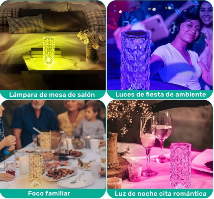 Lámpara De Cristal Multicolor🔮: Colores Vibrantes Que Crean Un Ambiente Mágico Y Cálido