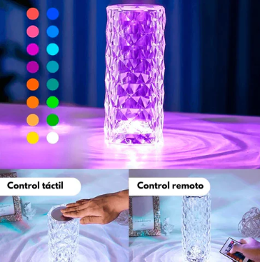 Lámpara De Cristal Multicolor🔮: Colores Vibrantes Que Crean Un Ambiente Mágico Y Cálido