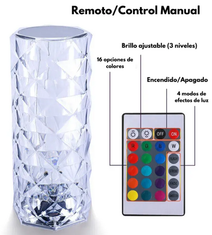 Lámpara De Cristal Multicolor🔮: Colores Vibrantes Que Crean Un Ambiente Mágico Y Cálido