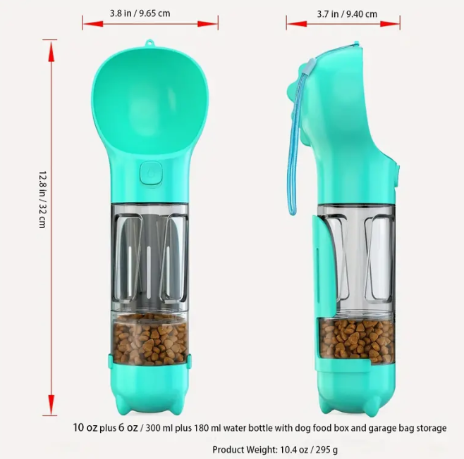 Botella De Agua Portátil 4 En 1 Para Mascotas