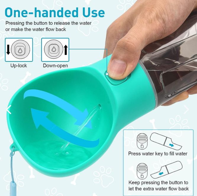 Botella De Agua Portátil 4 En 1 Para Mascotas