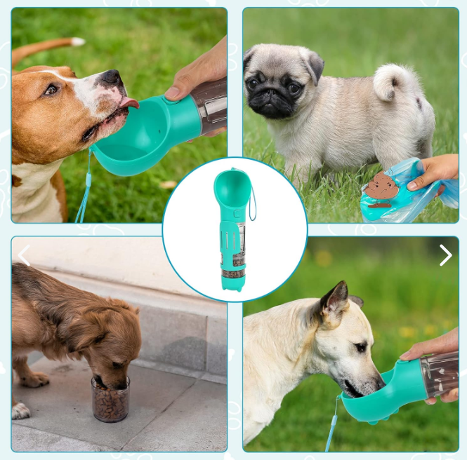 Botella De Agua Portátil 4 En 1 Para Mascotas