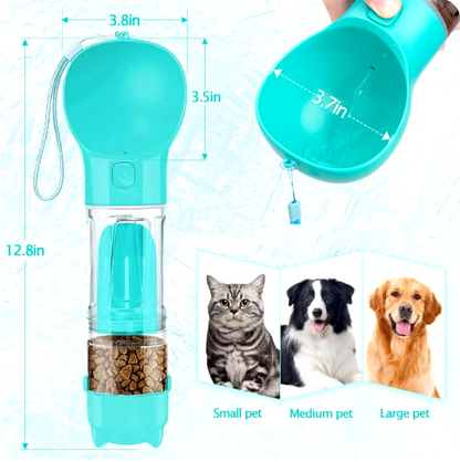 Botella De Agua Portátil 4 En 1 Para Mascotas