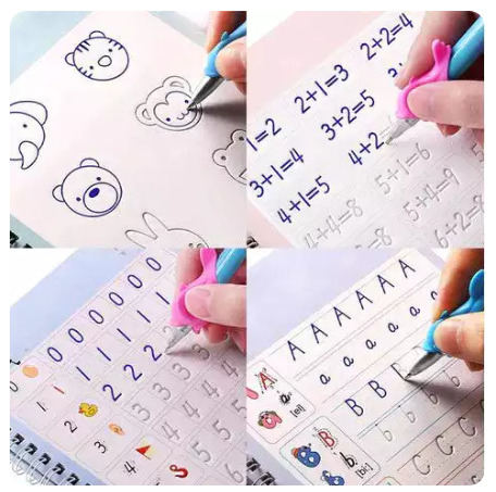 Set 4 cuadernos mágicos de caligrafía reutilizable