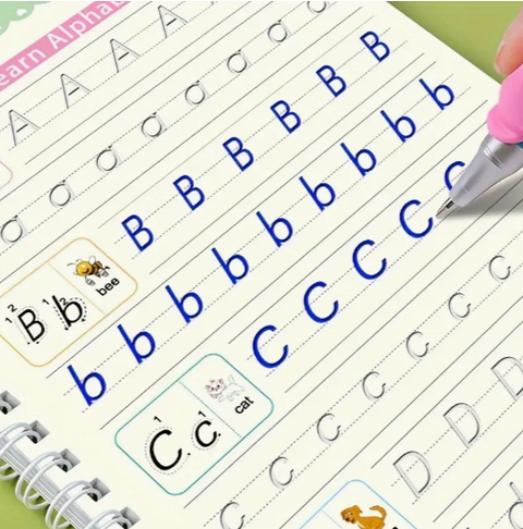 Set 4 cuadernos mágicos de caligrafía reutilizable