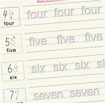 Set 4 cuadernos mágicos de caligrafía reutilizable